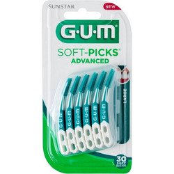 Gum 651 Advanced Μεσοδόντιες Οδοντογλυφίδες L Πράσινες 30τμχ