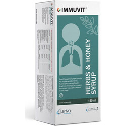 Leriva Immuvit Honey & Herbs Φυτικό Σιρόπι για Ερεθισμένο Λαιμό για Ενήλικες 150ml