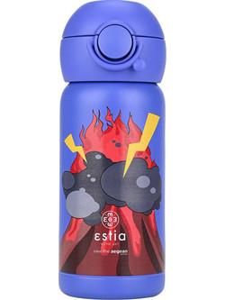 Estia Wonder Bottle Save Τhe Aegean Lava Splash Παιδικό Παγούρι Θερμός Ανοξείδωτο Μωβ 350ml