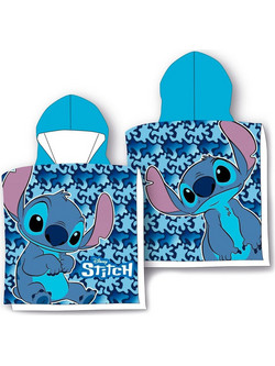 Disney Stitch Παιδικό Πόντσο Θαλάσσης Microfibre Γαλάζιο 50x100cm