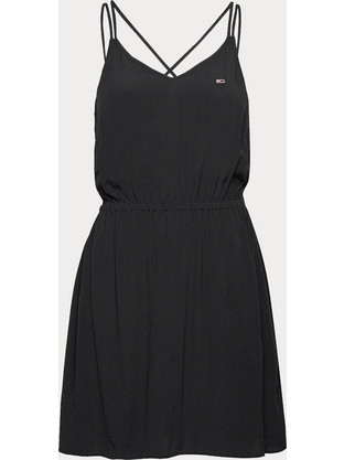 Tommy Jeans Mini Καλοκαιρινό Καθημερινό Φόρεμα Μαύρο DW0DW17936-BDS