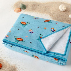 Kiokids Tortuga Παιδική Πετσέτα Microfiber Γαλάζια 75x150cm