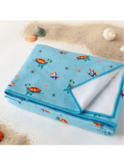 Kiokids Tortuga Παιδική Πετσέτα Microfiber Γαλάζια 75x150cm