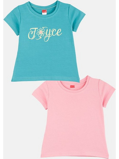 Joyce Σετ Παιδικά T-Shirt Κοντομάνικα Γαλάζια Ροζ 2411501