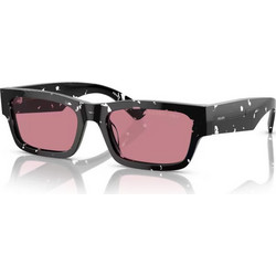 Prada PRA03S 15O70C Ανδρικά Γυαλιά Ηλίου Τετράγωνα Κοκάλινα Ταρταρούγα με Ροζ Polarized Φακό
