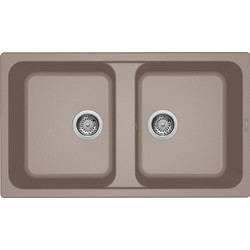 Elleci Life 450 Ένθετος Νεροχύτης Γρανίτη Αντιστρεφόμενος Granitek Tortora 86x50cm