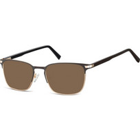 Sunoptic SB-917B Ανδρικά Γυαλιά Ηλίου Τετράγωνα Μεταλλικά Μαύρα με Καφέ Polarized Φακό