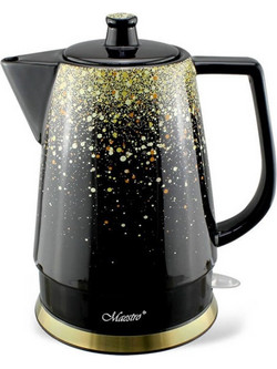 Feel-Maestro MR-074 Βραστήρας 1.5lt 1500W Μαύρος Χρυσός