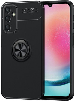Ancus Autofocus Shock Proof Ring Holder Back Cover Black (Samsung Galaxy Α24)