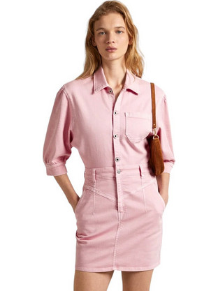 Pepe Jeans Gracie Mini Καθημερινό Φόρεμα Τζιν Ροζ PL953518-325