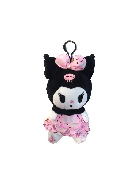 Hello Kitty Kuromi με Κλιπ Ροζ 14cm