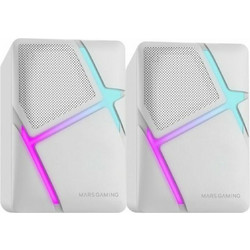 Mars Gaming MS-H Ηχεία Υπολογιστή 2.0 10W με RGB Φωτισμό White