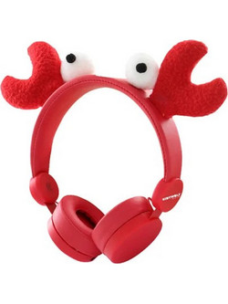 Kidywolf Kidyears Crad Ενσύρματα & Ασύρματα Bluetooth Παιδικά Ακουστικά On Ear Κόκκινα