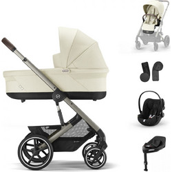 Cybex Balios S Lux Καρότσι Μωρού 3 σε 1 Cloud G Seashell Beige Taupe Frame + Βάση Isofix G