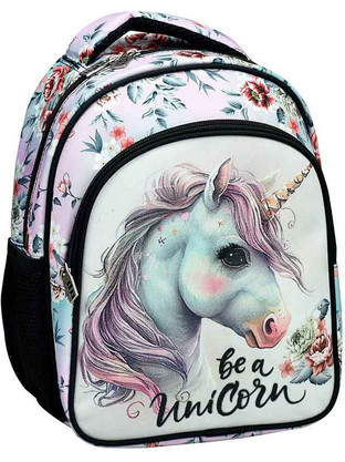 Back Me UP Magic Unicorn Σχολική Τσάντα Πλάτης Νηπιαγωγείου Λευκή 357-17054