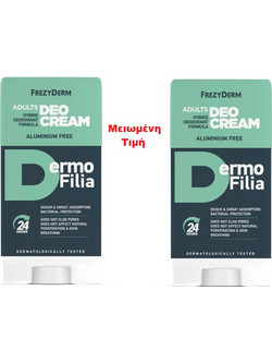 Frezyderm Dermofilia Αποσμητικό σε Κρέμα 24h Χωρίς Αλουμίνιο 2x40ml