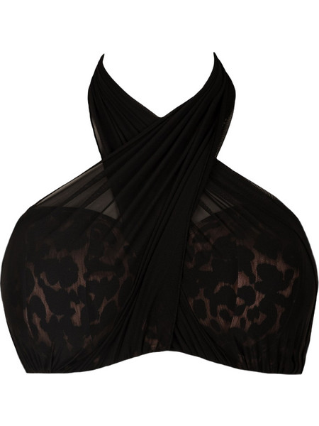 Rock Club Bikini Top Strapless Animal Print Καφέ Μαύρο BP-1651