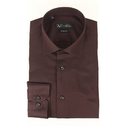 Versace 19V69 Riva Ανδρικό Πουκάμισο Βαμβακερό Μακρυμάνικο Slim Fit Μπορντό