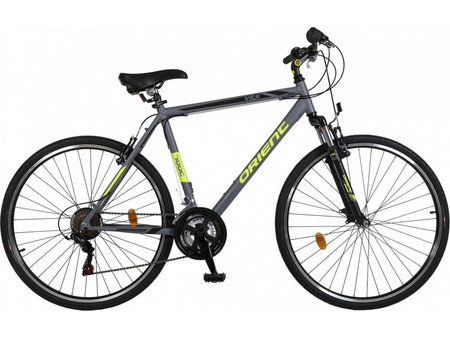 Orient Bikes Vita 2024 Ποδήλατο Trekking 28" με 21 Tαχύτητες Γκρι Lime
