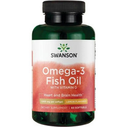 Swanson Omega-3 Fish Oil Lemon Ιχθυέλαιο Λεμόνι 60 Μαλακές Κάψουλες