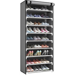 Παπουτσοθήκη Υφασμάτινη Γκρι M57xΠ28xY160cm HUH-0182