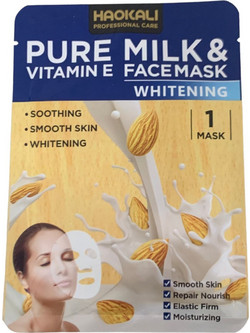 Haokali Pure Milk & Vitamin E Sheet Μάσκα Προσώπου για Λεύκανση 1τμχ