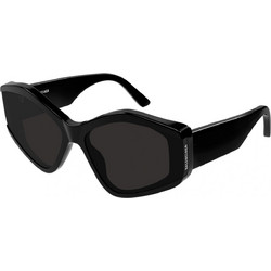 Balenciaga BB0302S 001 Ανδρικά Γυαλιά Ηλίου Πολυγωνικά Κοκάλινα Μαύρα με Μαύρο Polarized Φακό