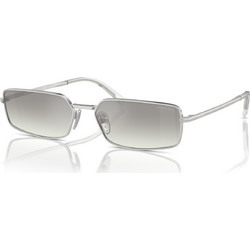 Prada PRA60S 1BC80G Ανδρικά Γυαλιά Ηλίου Ορθογώνια Μεταλλικά Ασημί με Γκρι Degradee Φακό
