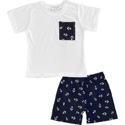 Cotton Planet Παιδικό Σετ για Αγόρι Καλοκαιρινό Λευκό Navy Μπλε 4121-002