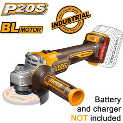Ingco CAGLI21154 Γωνιακός Τροχός Μπαταρίας 20V 115mm με Ρύθμιση Στροφών Solo