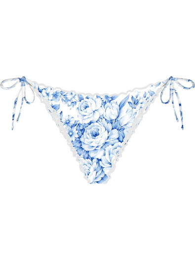 Mc2 Saint Barth Bikini Slip Floral Λευκό Μπλε MIA001-00698F