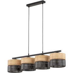TK Lighting Nicol Κρεμαστό Φωτιστικό Οροφής Ράγα Πολύφωτο E27 Μαύρο 4802