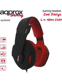 Approx Snake Ενσύρματα Ακουστικά Over Ear Μαύρα Κόκκινα