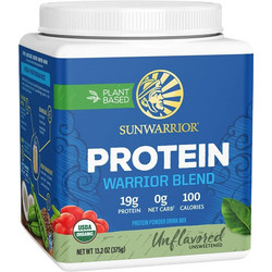 Sunwarrior Protein Warrior Blend Unflavoured Φυτική Πρωτεΐνη Χωρίς Λακτόζη & Γλουτένη 375gr