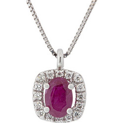 Million Diamonds Γυναικείο Κολιέ Ροζέτα από Λευκόχρυσο 18K με Ρουμπίνι MD20314
