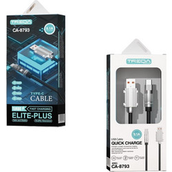 Treqa CA-8793 USB-A to USB-C 1m Black 6957749200489