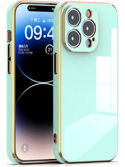 Bodycell Gold Plated Silicon Back Cover Mint Green (iPhone 15 Pro Max)