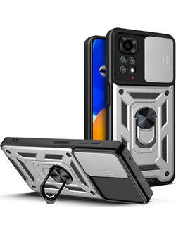 Bodycell Armor Slide Ring Holder Back Cover Silver (Xiaomi Note 12 Pro)