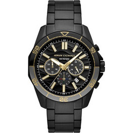 Armani Exchange Spencer Ανδρικό Ρολόι Χρονογράφος με Μαύρο Μεταλλικό Μπρασελέ AX1963