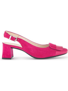Gabor Ανατομικές Γόβες Suede Slingback με Χοντρό Χαμηλό Τακούνι Φούξια 22.262.21