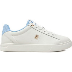Tommy Hilfiger Γυναικεία Sneakers Λευκά Γαλάζια FW0FW07999
