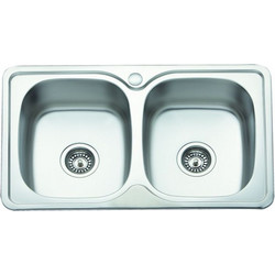 Gloria Micro-Due II Ένθετος Νεροχύτης Inox Αντιστρεφόμενος Σατινέ 18-7745 77x42cm