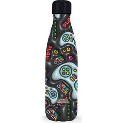 iDrink 3D Let's Παιδικό Παγούρι Θερμός Ανοξείδωτο BPA Free Μαύρο 500ml