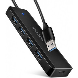 Axagon HUE-C1A USB Hub 3.0 USB-A με 4 Θύρες USB-A & Εξωτερική Παροχή Ρεύματος