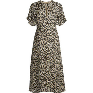 Michael Kors Midi Καθημερινό Φόρεμα Μεταξωτό Μπεζ MF381OIA8T-205 Michael Kors Midi Καθημερινό Φόρεμα Μεταξωτό Μπεζ MF381OIA8T-205