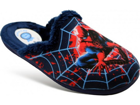 Fame Spider-Man Χειμερινές Παιδικές Παντόφλες για Αγόρια με Γούνα Navy Μπλε SL6075-17