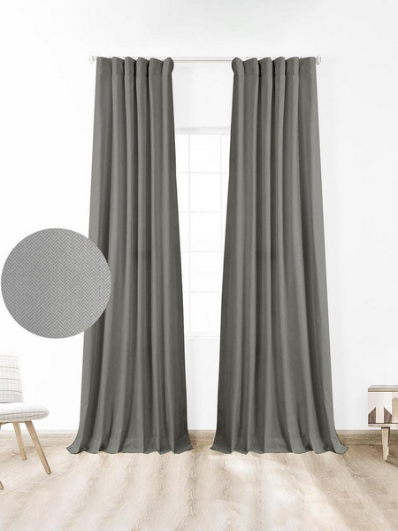 Sunshine Home Κουρτίνα Συσκότισης με Γάντζους 145x280 Γκρι