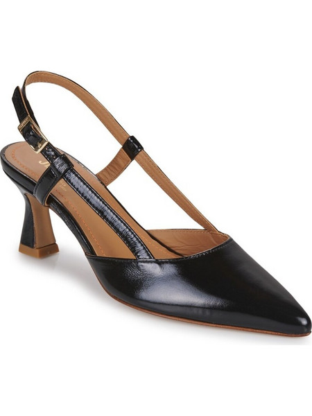 JB Martin Lison Γόβες Slingback Δερμάτινες με Λεπτό Χαμηλό Τακούνι Μαύρες AJJ733-31