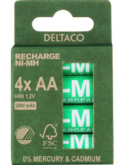 Deltaco Ultimate Ni-MH LR6/AA 2500mAh Ecolabel