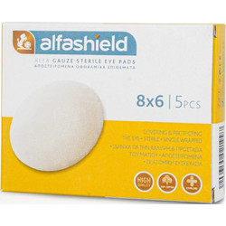 Alfashield Οφθαλμικά Επιθέματα Λευκά 80x60mm 5τμχ